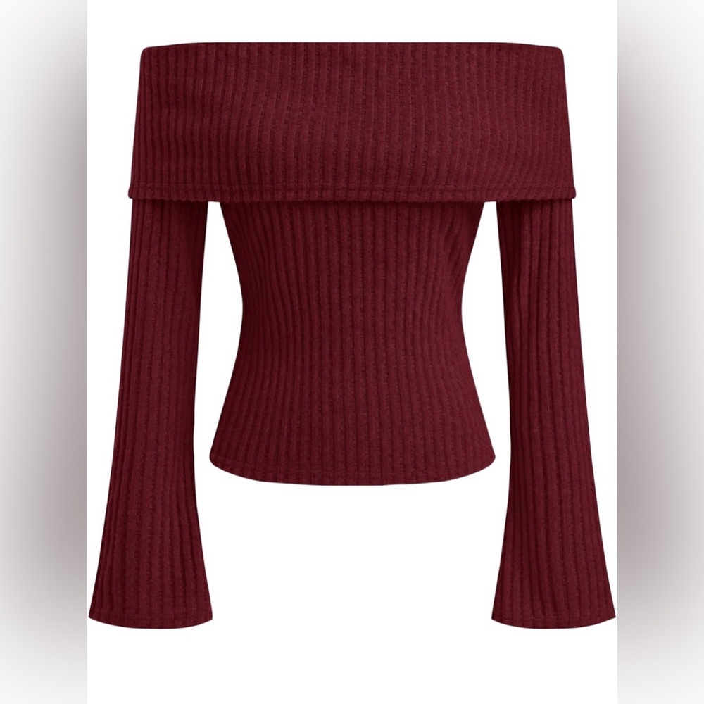 CIDER Off The Shoulder Going Out Y2K Tops Knit Pullover Fall Outfits Trendy